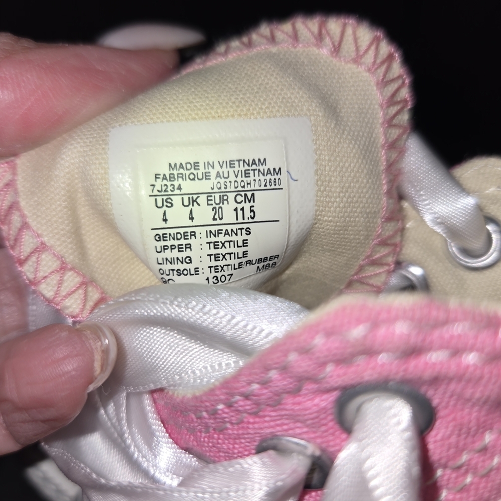 Converse Pink Kids Sneakers with Rhinestone Toes - Picture 8 of 8
